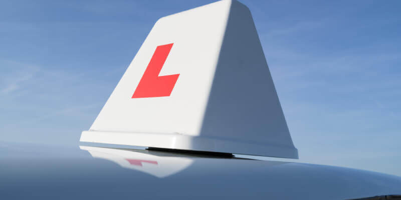 Learner roof box on top of a car