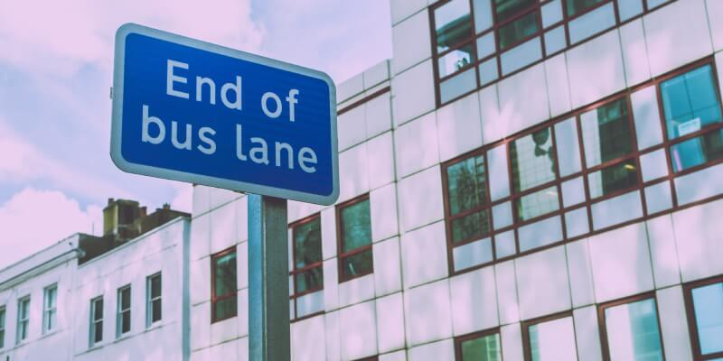 End of bus lane sign